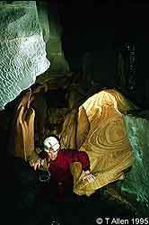 John Bevan in the entrance series of Cueva D'Alpazat